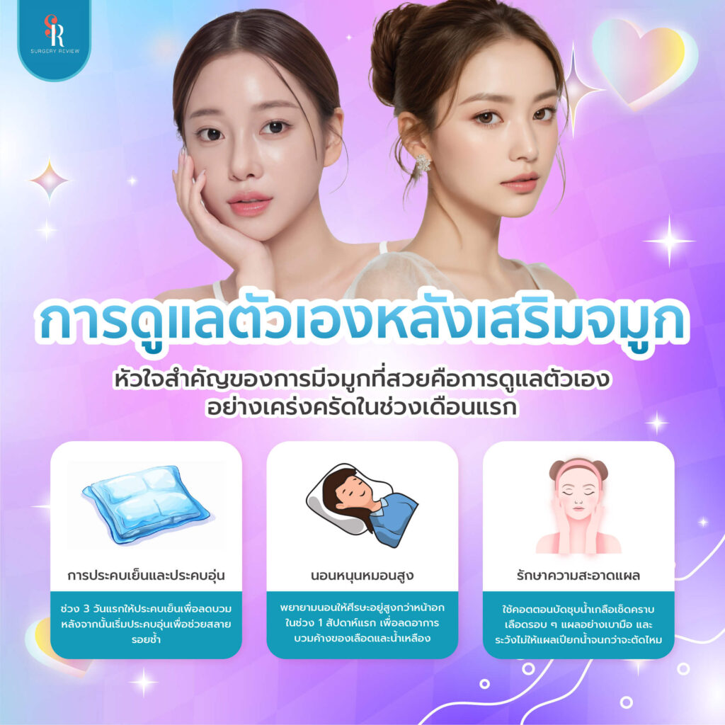 การดูแลตัวเองหลังทำจมูกที่เกาหลี