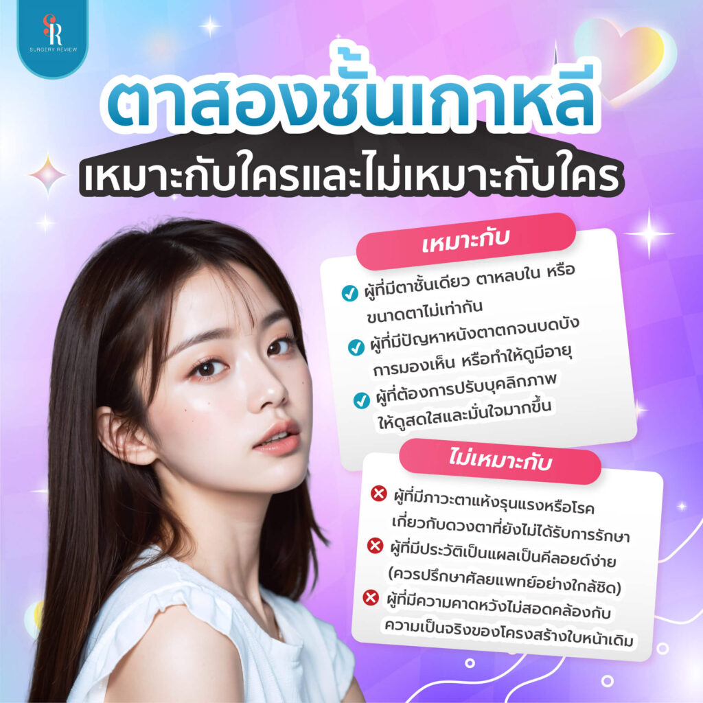 ตาสองชั้นเกาหลี เหมาะกับใคร